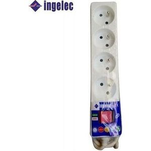 Ingelec Rallonge Multi-Prises - 4 Ports 2P+Terre 1.5m - Blanc